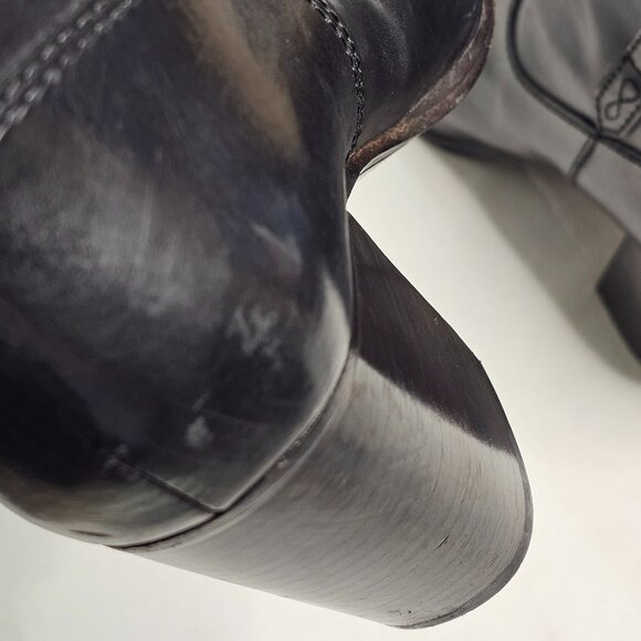 Frye Leather Ankle 3" Pull- on Heel Boot Black 3474670-BLK Women's Size 9.5M - Picture 12 of 14